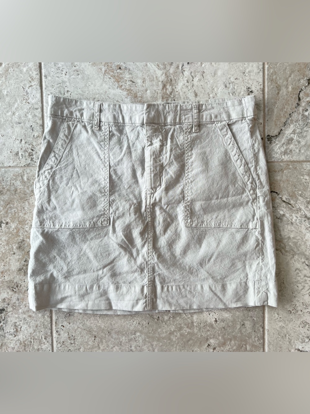Frank & Eileen Italian Performance Linen Jameson Utility Skirt Pockets, size 10 - Picture 12 of 12